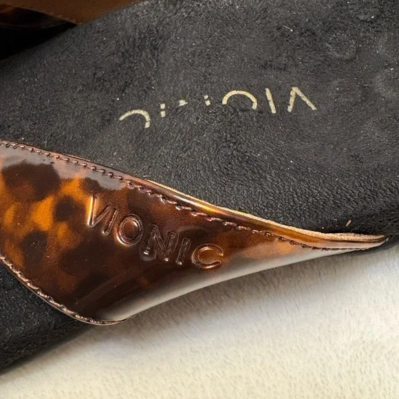 Vionic Hilda Tort Women’s Tortoise Brown Black Sandal Thong Flip Flops Sz: 8.5 - Picture 7 of 8